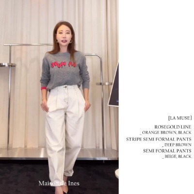 [ON AIR]CREWNECK LOGO SWEATER + BAGGY FIT JEANS